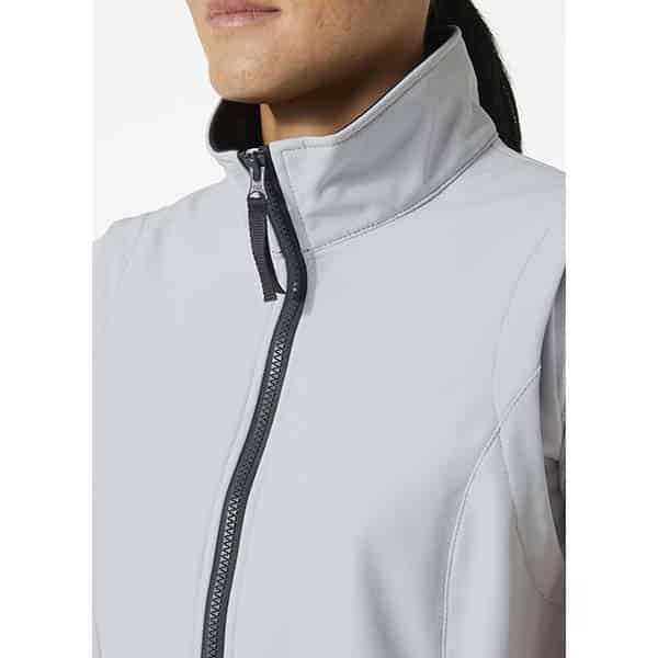 Softshell sans manche W Manchester 2.0 Helly Hansen vue zoomée sur zip blanc