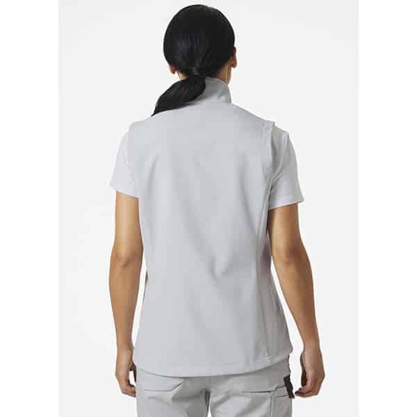 Softshell sans manche W Manchester 2.0 Helly Hansen vue de dos blanc portee