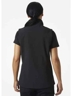 Softshell sans manche W Manchester 2.0 Helly Hansen vue de dos noir portee