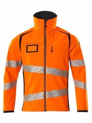 Softshell haute visibilité Stretch - Mascot vue de face orange noir