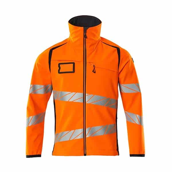 Softshell haute visibilité Stretch - Mascot vue de face orange noir