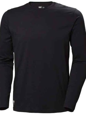 T-shirt manches longues Classic Helly Hansen noir vue de face