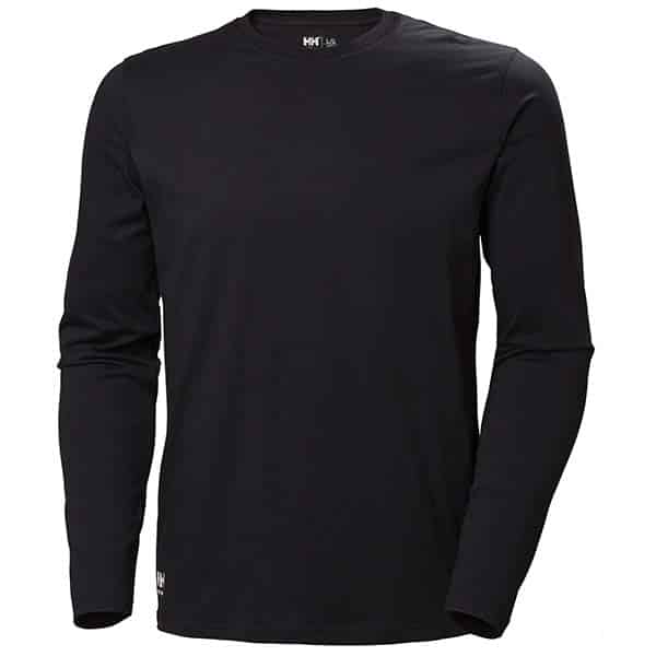 T-shirt manches longues Classic Helly Hansen noir vue de face