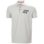 Polo de travail graphic Helly Hansen vu de face blanc