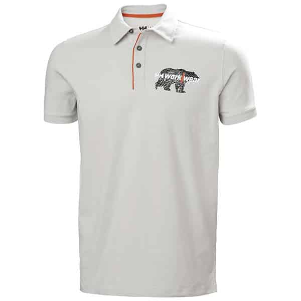 Polo de travail graphic Helly Hansen vu de face blanc