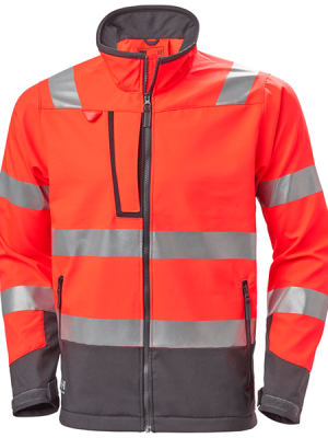 Softshell haute visibilitĂ© Alna 2.0 Helly Hansen ROUGE FLUO / ĂBĂNE vue de face