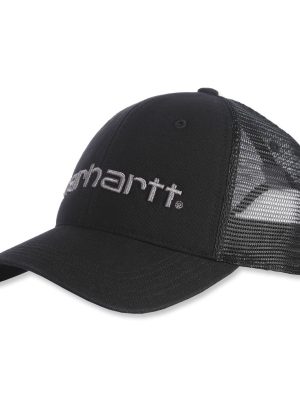 Casquette de travail en coton Carhartt vue de face noir