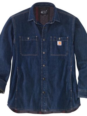 Surchemise en jean doublée polaire Carhartt vue de face