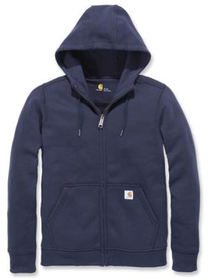 Sweat à capuche zippé de travail femme Clarksburg Carhartt bleu marine vue face