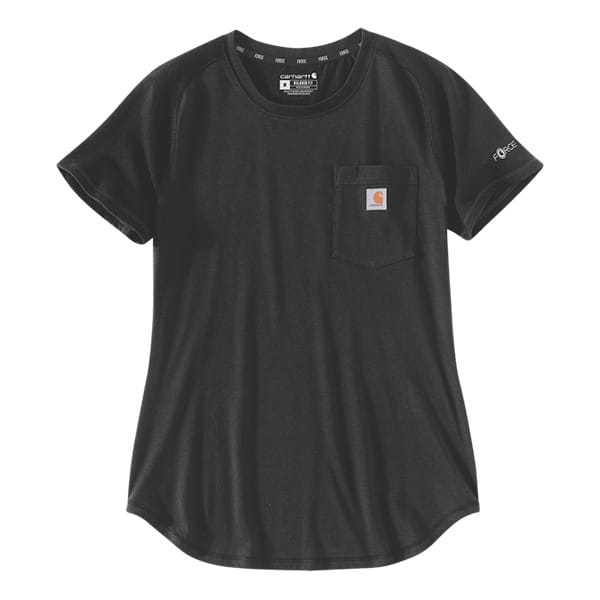 T-shirt de travail femme Force™ avec poche Carhartt noir vue de face