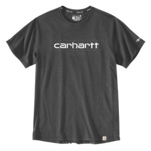 T-shirt de travail manches courtes Double Logo Carhartt Force gris fonce chine vue de face