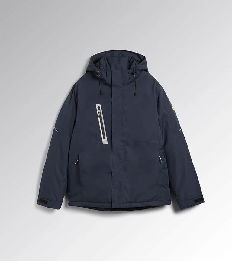 Blouson de travail imperméable PADDED HYBRID TACTIC Diadora Utility Bleu vue de face portee
