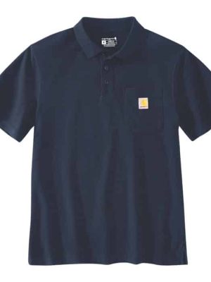 Polo Homme Carhartt Workwear à Poche bleu marine vue de face