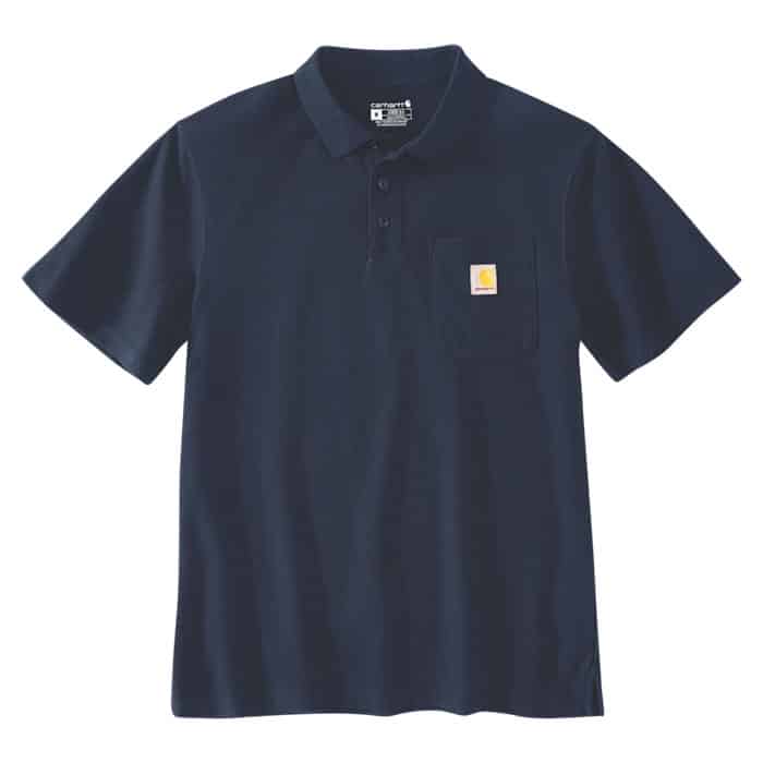 Polo Homme Carhartt Workwear à Poche bleu marine vue de face