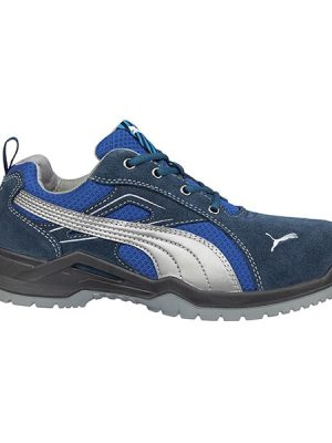 Baskets de sécurité basses Omni Puma Safety bleu vue cote droit