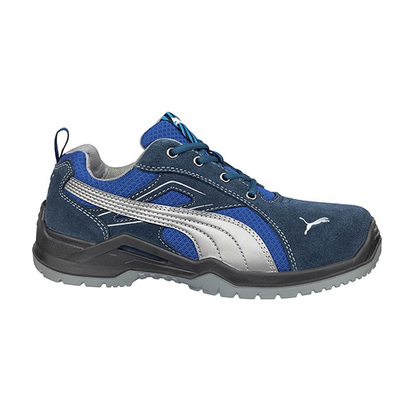 Baskets de sécurité basses Omni Puma Safety bleu vue cote droit