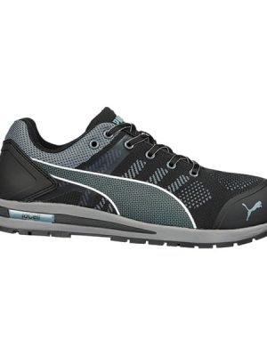Chaussures de sécurité basses Elevate Knit Puma Safety vue de cote droit noir gris
