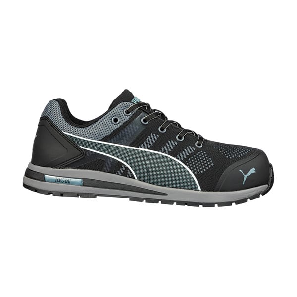 Chaussures de sécurité basses Elevate Knit Puma Safety vue de cote droit noir gris