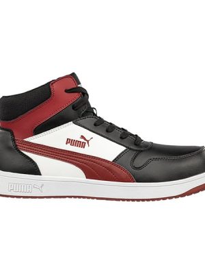 Chaussures de sécurité montantes Frontcourt Rouge Unisexe Puma Safety vue de cote droit noir