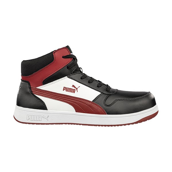 Chaussures de sécurité montantes Frontcourt Rouge Unisexe Puma Safety vue de cote droit noir